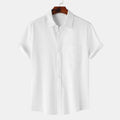 MEN'S SHORT SLEEVE TEXTURED SPREAD COLLAR SUMMER SHIRT - Zarino Newstyle