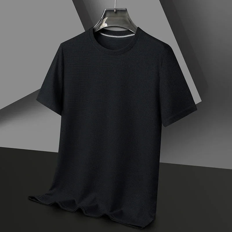 MEN'S SHORT SLEEVE WAFFLE KNIT CREW NECK SUMMER T - SHIRT - Zarino Newstyle