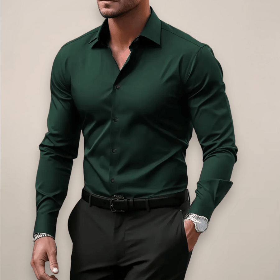 MEN'S SLIM FIT SMART LONG SLEEVE SUMMER SHIRT - Zarino Newstyle