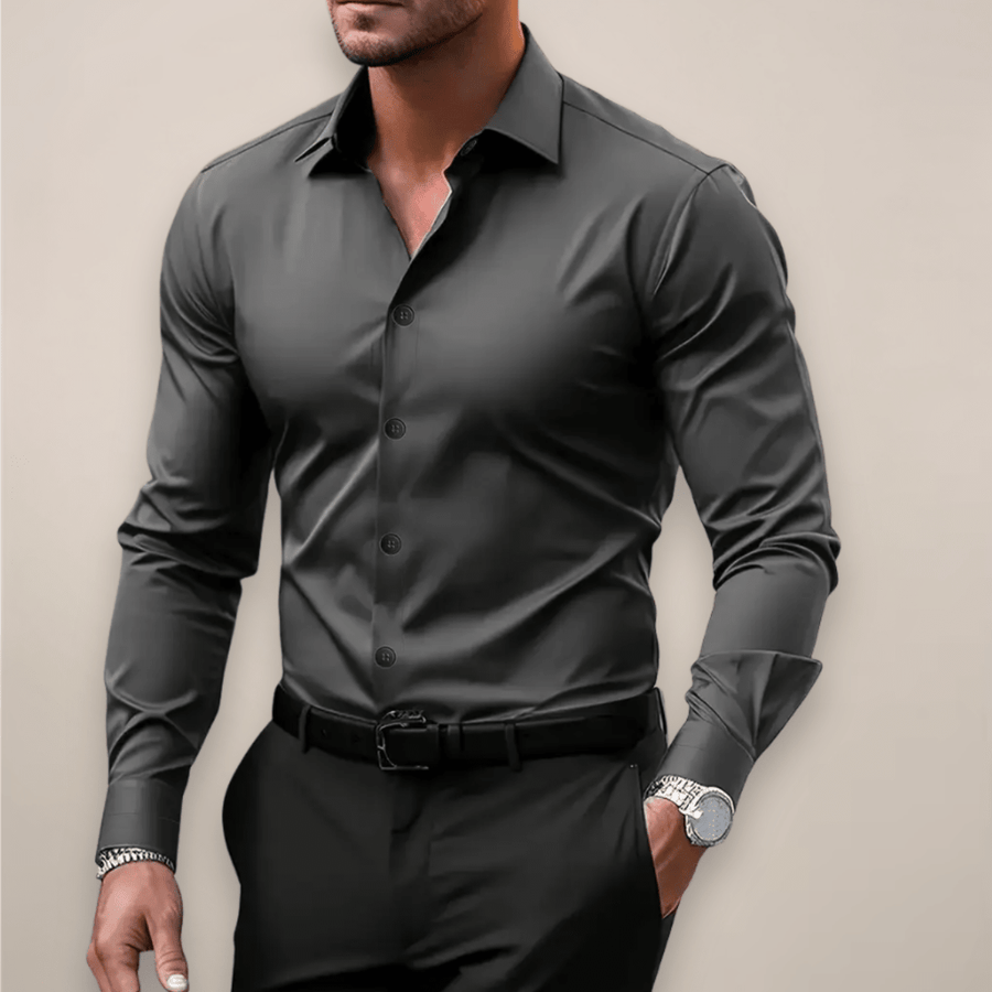 MEN'S SLIM FIT SMART LONG SLEEVE SUMMER SHIRT - Zarino Newstyle