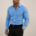 MEN'S SLIM FIT SMART LONG SLEEVE SUMMER SHIRT - Zarino Newstyle