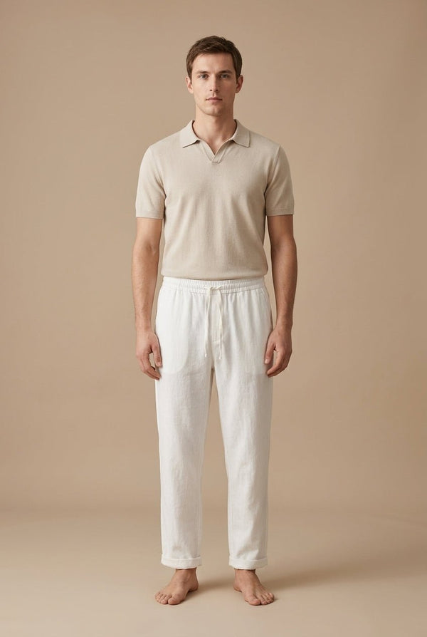 MEN'S STRAIGHT LEG DRAWSTRING TROUSERS - Zarino Newstyle