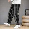 MEN'S STRIPED CROPPED TAPERED SUMMER TROUSERS - Zarino Newstyle