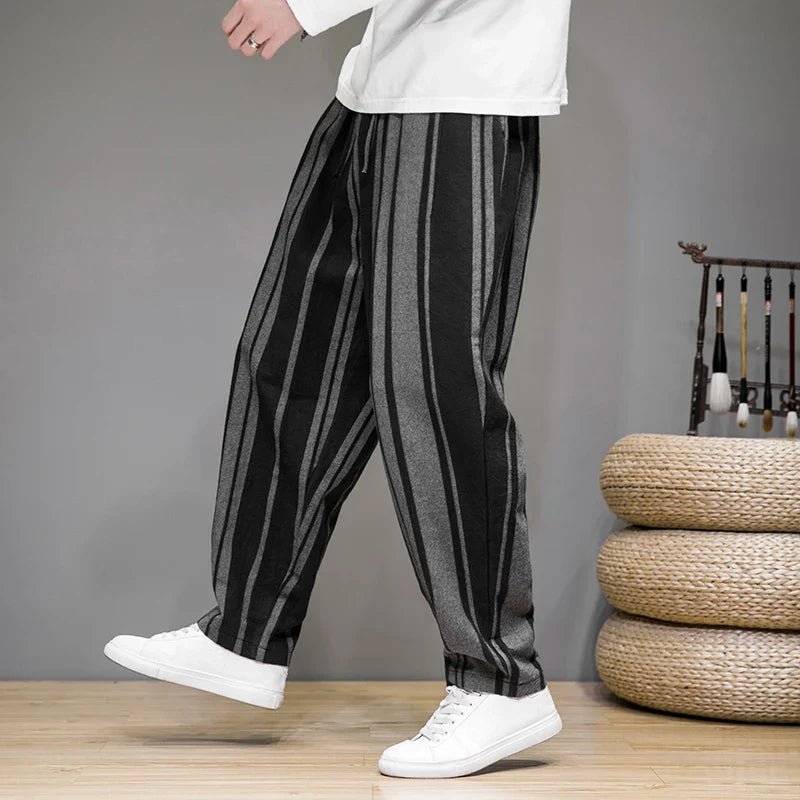 MEN'S STRIPED CROPPED TAPERED SUMMER TROUSERS - Zarino Newstyle