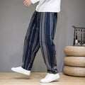 MEN'S STRIPED CROPPED TAPERED SUMMER TROUSERS - Zarino Newstyle
