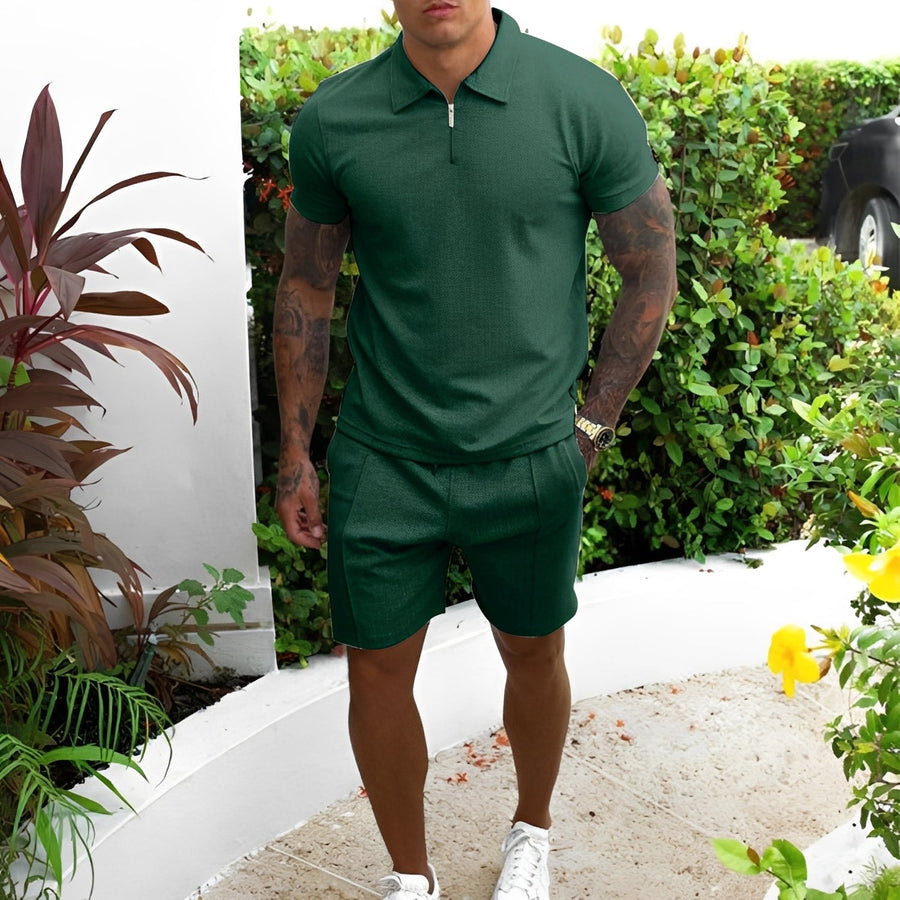 MEN'S SUMMER 2 PIECE POLO SHIRT & SHORTS SET - Zarino Newstyle