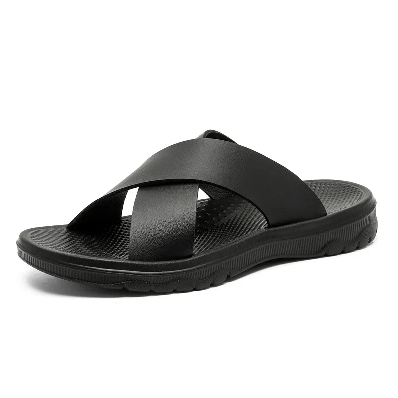 MEN'S SUMMER LEATHER SLIDE SANDALS - Zarino Newstyle