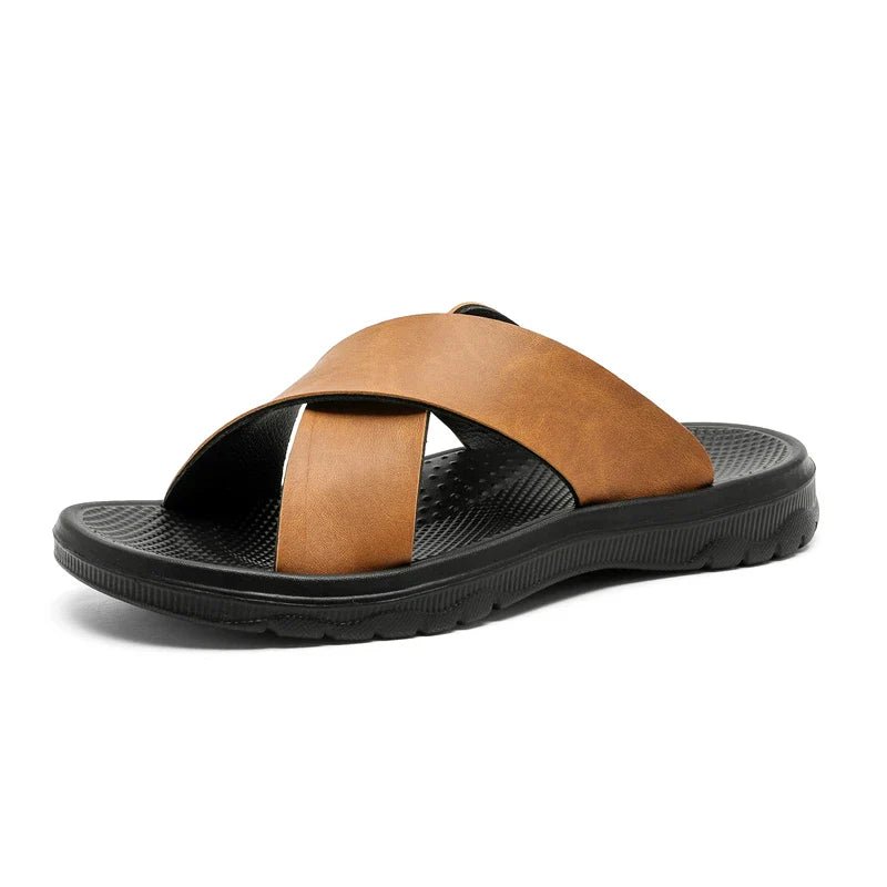 MEN'S SUMMER LEATHER SLIDE SANDALS - Zarino Newstyle