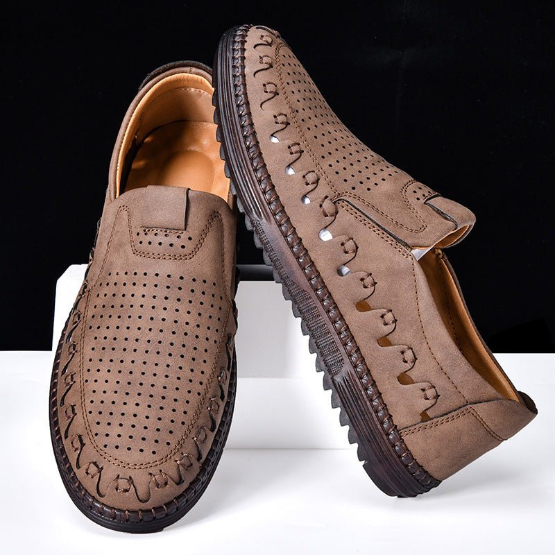 MEN'S SUMMER LEATHER SLIP ON LOAFERS - Zarino Newstyle