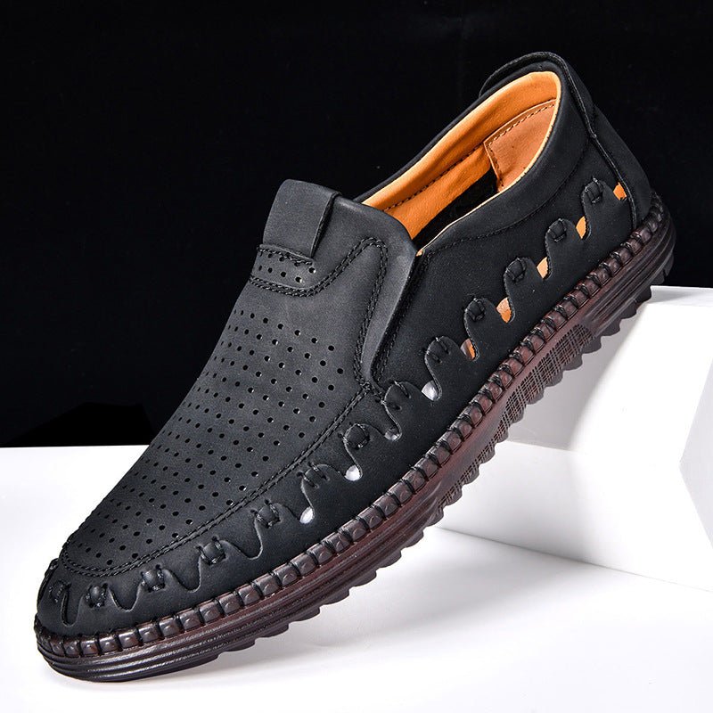 MEN'S SUMMER LEATHER SLIP ON LOAFERS - Zarino Newstyle
