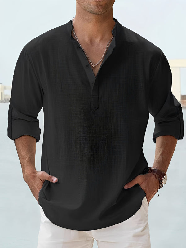 MEN'S SUMMER LINEN-STYLE SHIRT