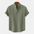MEN'S SUMMER MANDARIN COLLAR SHIRT - Zarino Newstyle