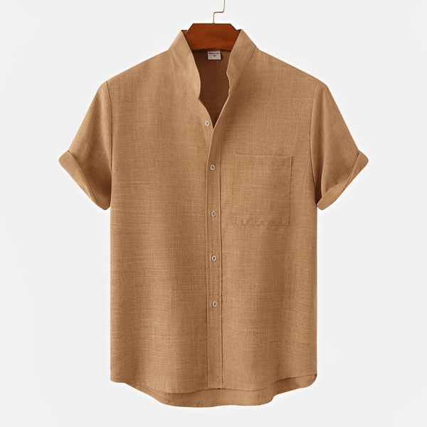 MEN'S SUMMER MANDARIN COLLAR SHIRT - Zarino Newstyle