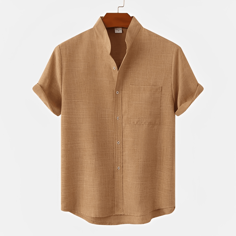 MEN'S SUMMER MANDARIN COLLAR SHIRT - Zarino Newstyle