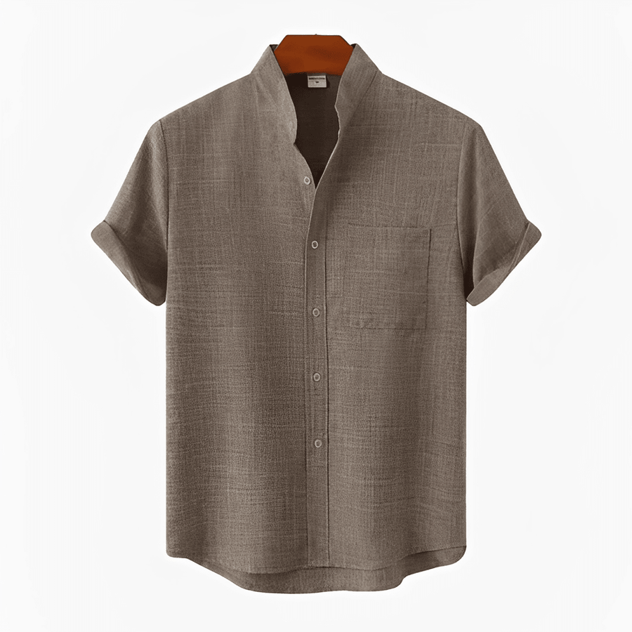 MEN'S SUMMER MANDARIN COLLAR SHIRT - Zarino Newstyle