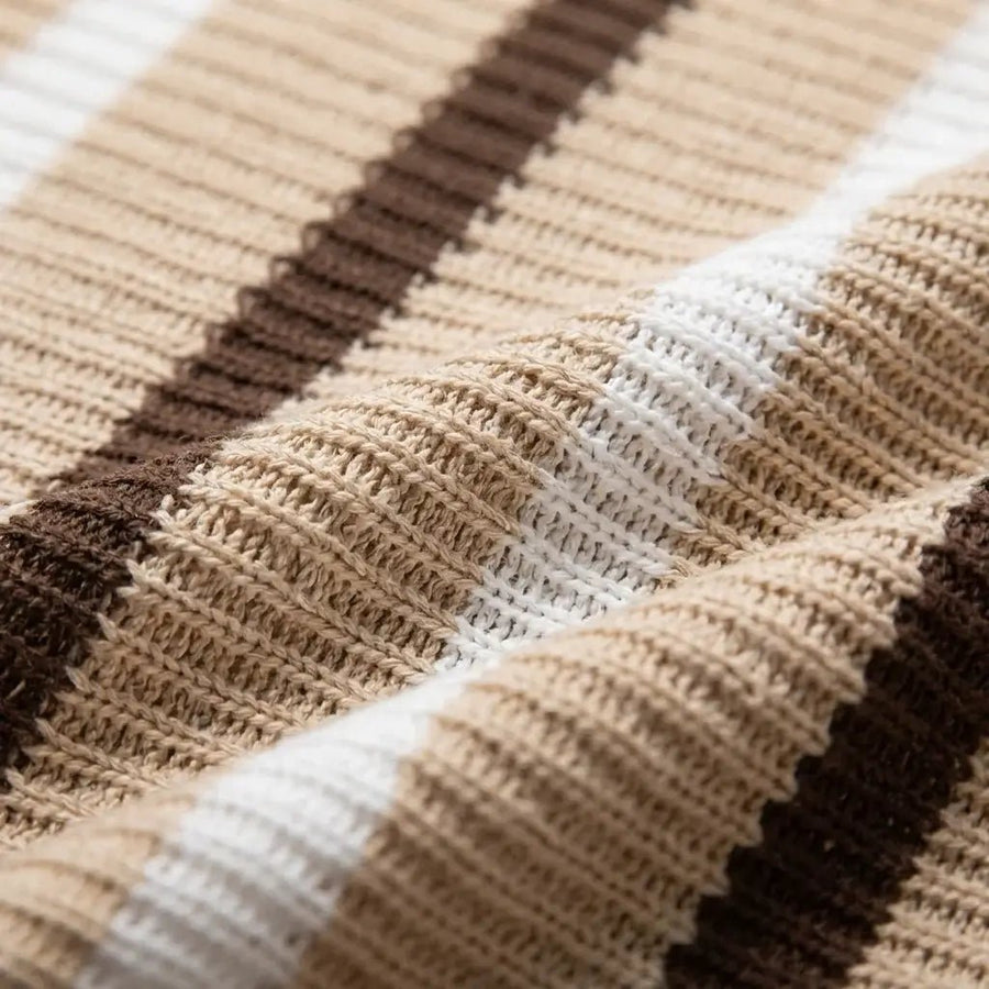 MEN'S SUMMER STRIPED KNIT POLO SHIRT - Zarino Newstyle