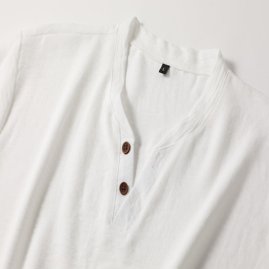 MEN'S SUMMER V - NECK HENLEY T - SHIRT - Zarino Newstyle