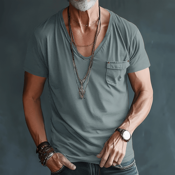 MEN'S SUMMER V-NECK T-SHIRT