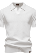 MEN'S TEXTURED KNIT SHORT SLEEVE POLO SHIRT - Zarino Newstyle