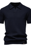 MEN'S TEXTURED KNIT SHORT SLEEVE POLO SHIRT - Zarino Newstyle