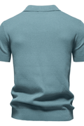 MEN'S TEXTURED KNIT SHORT SLEEVE POLO SHIRT - Zarino Newstyle