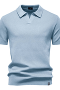 MEN'S TEXTURED KNIT SHORT SLEEVE POLO SHIRT - Zarino Newstyle