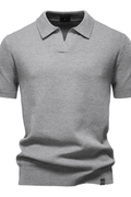 MEN'S TEXTURED KNIT SHORT SLEEVE POLO SHIRT - Zarino Newstyle