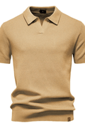MEN'S TEXTURED KNIT SHORT SLEEVE POLO SHIRT - Zarino Newstyle