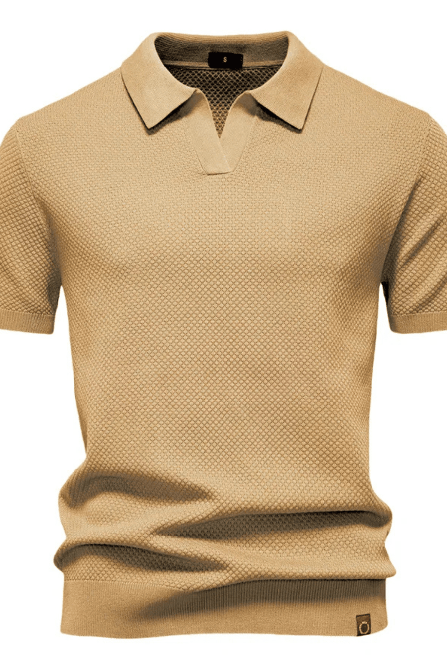 MEN'S TEXTURED KNIT SHORT SLEEVE POLO SHIRT - Zarino Newstyle