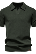 MEN'S TEXTURED KNIT SHORT SLEEVE POLO SHIRT - Zarino Newstyle