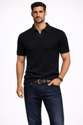 MEN'S TEXTURED KNIT SHORT SLEEVE POLO SHIRT - Zarino Newstyle