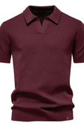 MEN'S TEXTURED KNIT SHORT SLEEVE POLO SHIRT - Zarino Newstyle