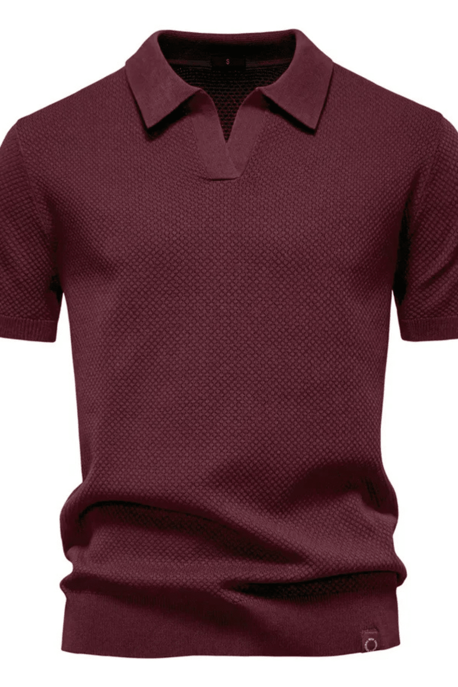 MEN'S TEXTURED KNIT SHORT SLEEVE POLO SHIRT - Zarino Newstyle