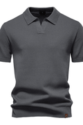 MEN'S TEXTURED KNIT SHORT SLEEVE POLO SHIRT - Zarino Newstyle