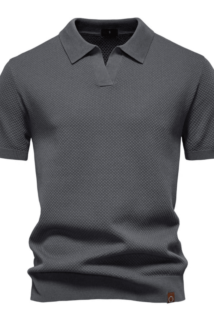 MEN'S TEXTURED KNIT SHORT SLEEVE POLO SHIRT - Zarino Newstyle