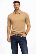 MEN'S TEXTURED KNIT SHORT SLEEVE POLO SHIRT - Zarino Newstyle