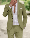 MEN'S TEXTURED NOTCH LAPEL SUMMER SUIT SET - Zarino Newstyle