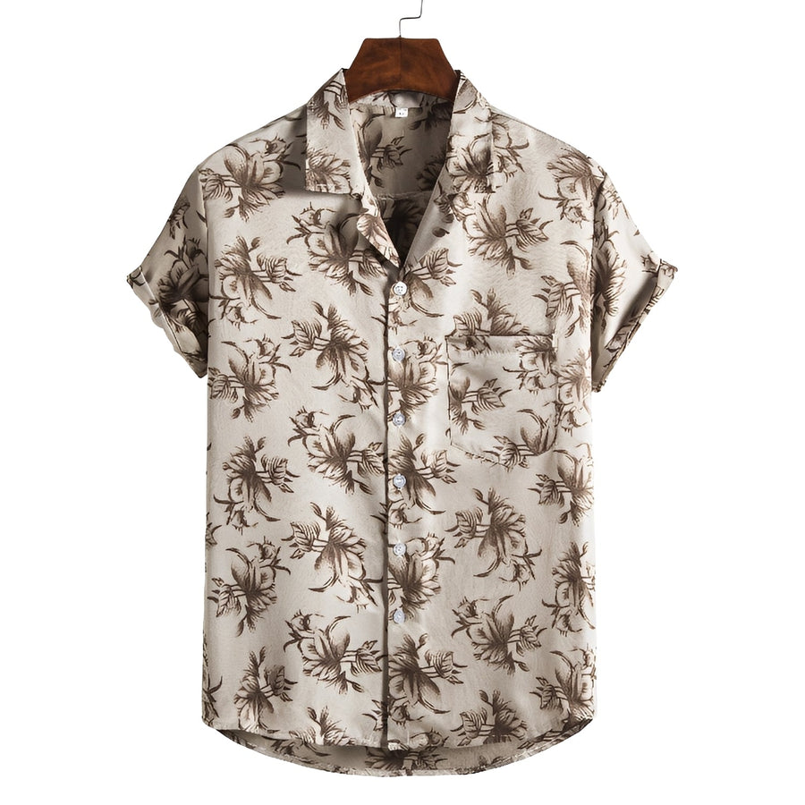 MEN'S TROPICAL PRINT SHORT SLEEVE SUMMER SHIRT - Zarino Newstyle