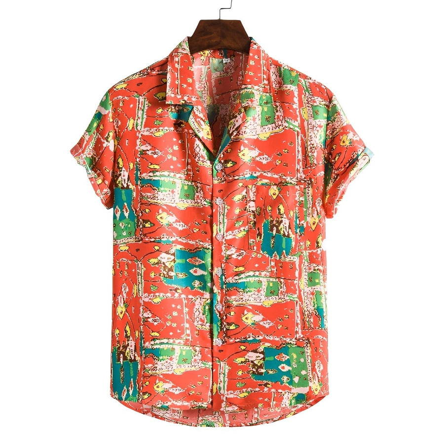 MEN'S TROPICAL PRINT SHORT SLEEVE SUMMER SHIRT - Zarino Newstyle