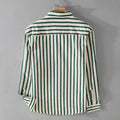 MEN'S VERTICAL STRIPE LONG SLEEVE BUTTON - UP SHIRT - Zarino Newstyle