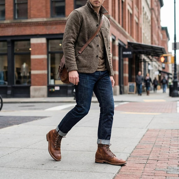 MEN'S VINTAGE LACE-UP ANKLE BOOTS CASUAL DRESS BOOTS