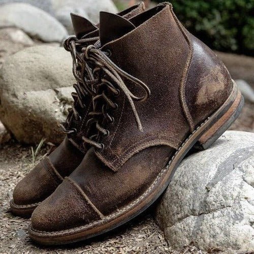 MEN'S VINTAGE LACE-UP ANKLE BOOTS CASUAL DRESS BOOTS