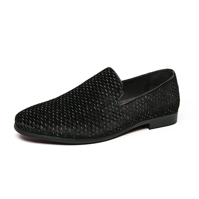 MEN'S WOVEN TEXTURED SLIP - ON DRESS LOAFERS - Zarino Newstyle