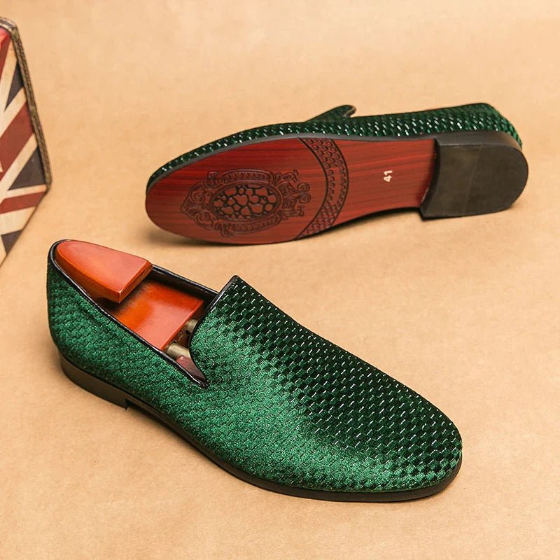 MEN'S WOVEN TEXTURED SLIP - ON DRESS LOAFERS - Zarino Newstyle