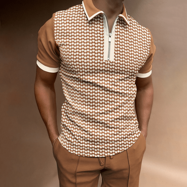 MEN'S ZIP COLLAR SUMMER T - SHIRT - Zarino Newstyle