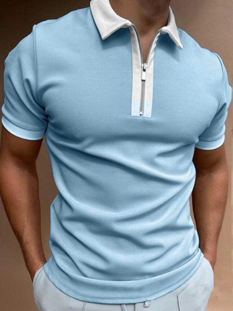 MEN'S ZIP COLLAR SUMMER T - SHIRT - Zarino Newstyle