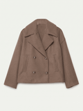 NADINE | WOMEN'S DOUBLE-BREASTED SHORT COAT, ELEGANT LAPEL JACKET - Zarino Newstyle