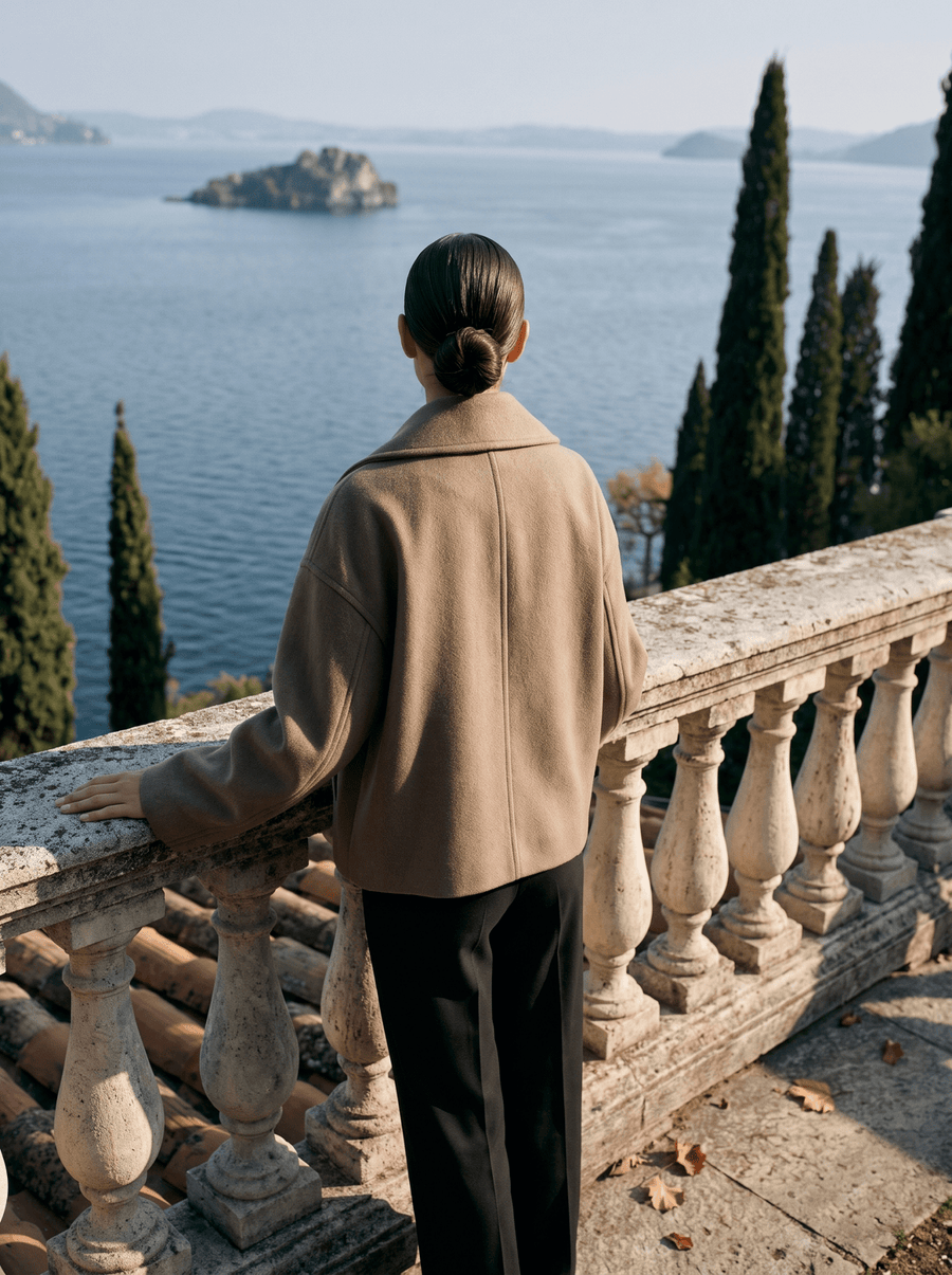 NADINE | WOMEN'S DOUBLE-BREASTED SHORT COAT, ELEGANT LAPEL JACKET - Zarino Newstyle