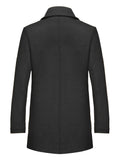 SILAS | MEN'S TAILORED SINGLE-BREASTED OVERCOAT, NOTCHED LAPEL WINTER COAT WITH DETACHABLE SCARF – BLACK - Zarino Newstyle