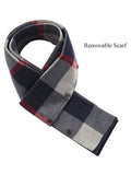 SILAS | MEN'S TAILORED SINGLE-BREASTED OVERCOAT, NOTCHED LAPEL WINTER COAT WITH DETACHABLE SCARF – BLACK - Zarino Newstyle